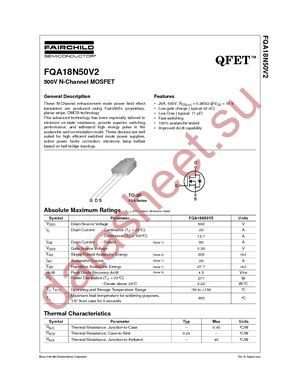 FQA18N50V2 datasheet  